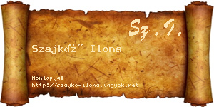 Szajkó Ilona névjegykártya