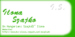 ilona szajko business card